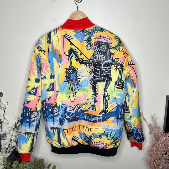 REASON x JEAN-MICHEL BASQUIAT Reversible Graffiti Jacket Sz M - Picture 7 of 8